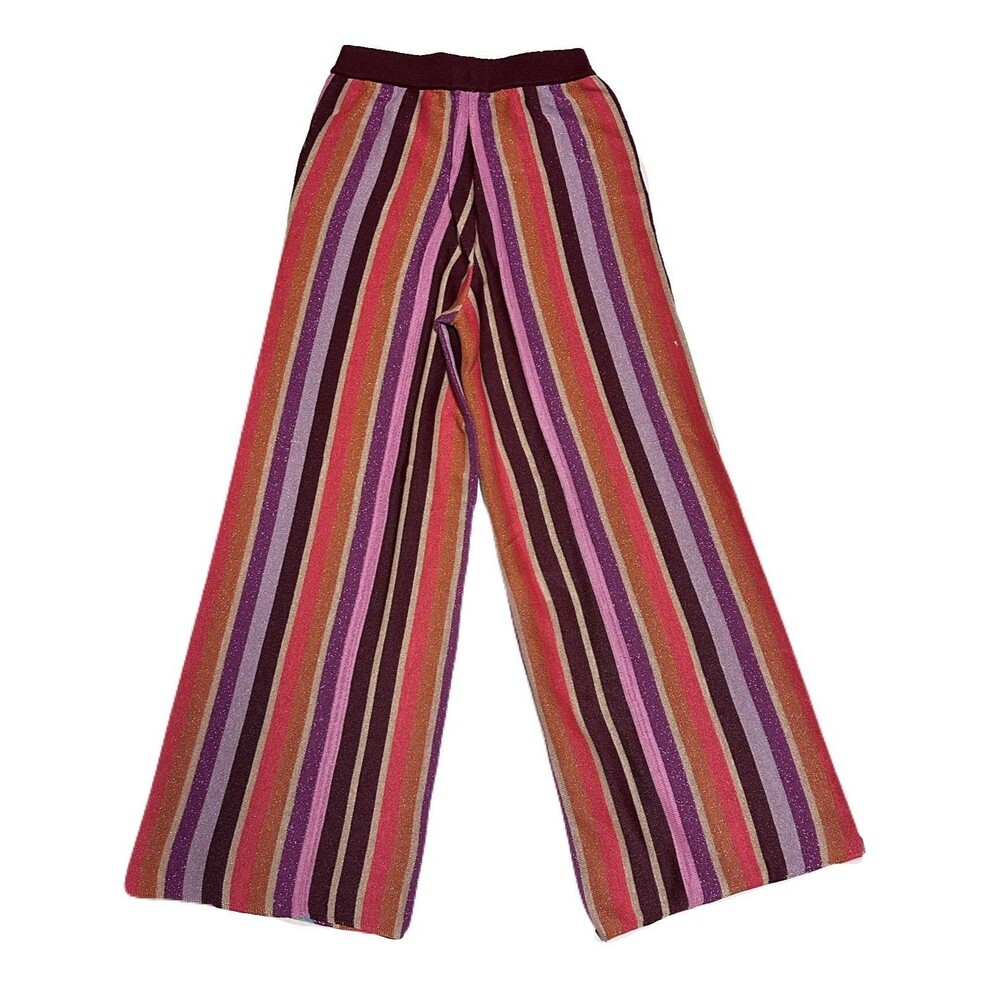 NEW DRESS TO Rio de Janeiro Womens Small Magic Stripe Metallic Knit Pants $190 - Picture 6 of 10